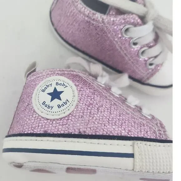 Infant Converse crib shoes glitter pink - Picture 2 of 3
